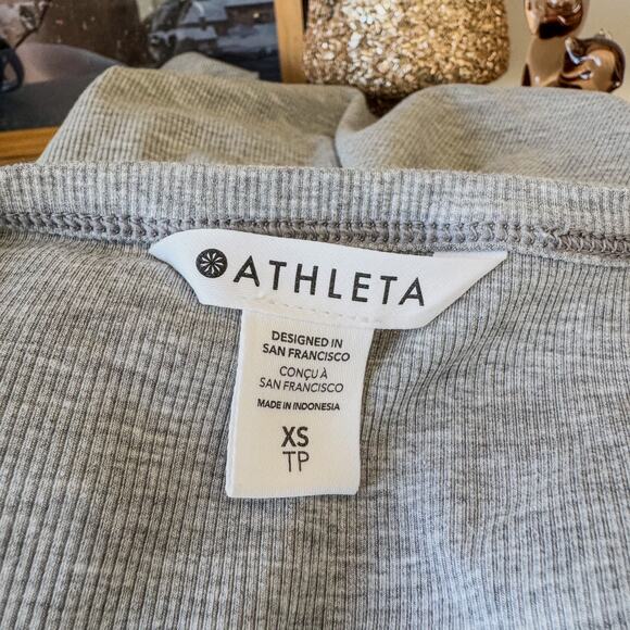 Athleta, Heathered Gray Scoop Neck Ribbed Long Sleeve Top Women's XS, Activewear - Picture 11 of 11